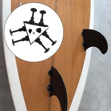 3Pcs Surfboard Fin Plugs Tail Rudder Slot Black Surfboard