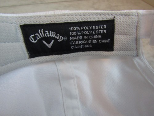 Callaway Golf White 100% Polyester Lightweight Baseball Hat OSFM - Picture 5 of 5