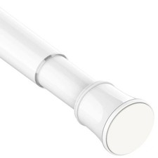 Venwemong Extendable White Tension Rod 73-125cm | No Drill Spring Curtain Pole