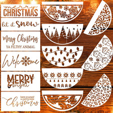Christmas Stencils for Crafts Reusable 12" Christmas Stencils for Door Mats