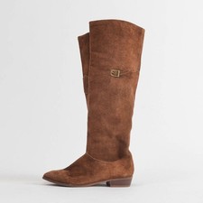 Vintage 70s 80s Brown Suede Leather Knee Boots by Nine West size 6