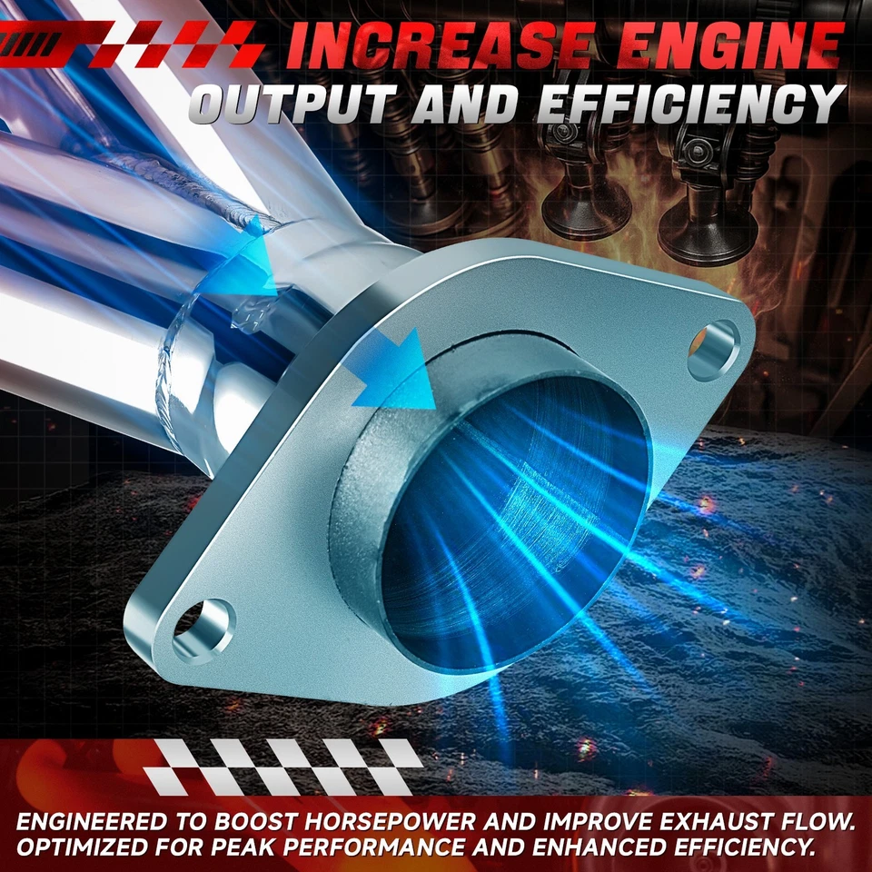 Colector de cabezal de escape Tri-Y Fit 94-01 Acura Integra semipulido diseño 2 piezas Foto 3 de 4