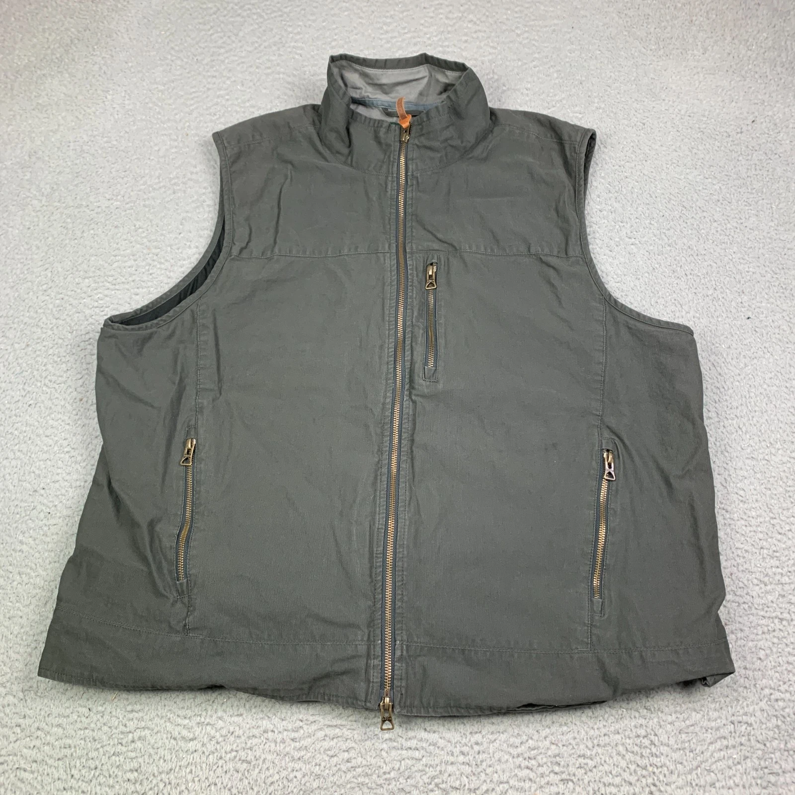Orvis Vest Mens 2XL Briar Stretch Cord Utility Field Hunting Safari Canvas Zip