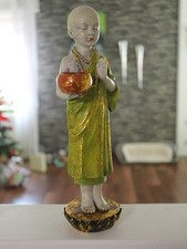 + DESIGN SKULPTUR süsser MÖNCH Buddha  ca 30cm GRÜN / GOLD NEU-WERTIG !   @