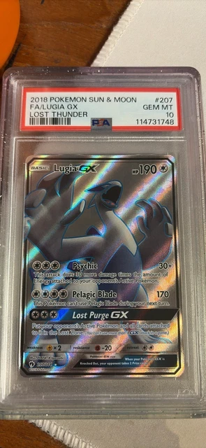 Pokémon Lugia GX (Full Art) 207/214 Sm-Lost Thunder Holo PSA 10 Gem Mint