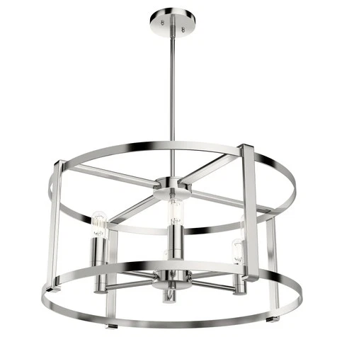 Hunter Fans - Astwood 6-Light Drum Chandelier in Caged Style-26 Inches Wide by - Picture 1 of 4