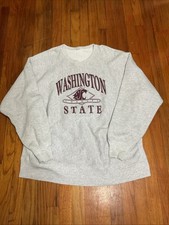 vintage 90s washington state cougars Reverse Weave Type grey sweatshirt L/XL