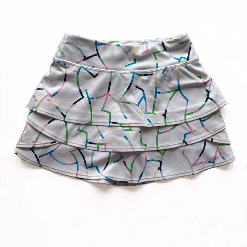 Girls XS 6 Athleta Girl Swing Skirt White Stripe Tiered Layer Athletic Skort