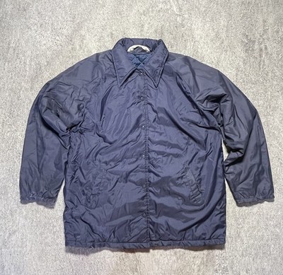 Vintage Montgomery Ward Jacke 70er 80er Navy Blau Nylon Stepp Größe L