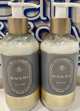 2 BATH BODY WORKS AROMATHERAPY BLACK TEA MOISTURIZING LOTION CREAM PUMP SHEA