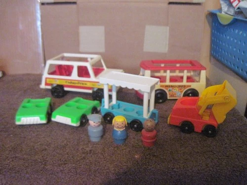 Fisher Price Little People Lot of 6 Vintage Vehicles from Various Play Sets