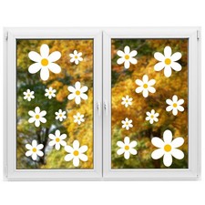 72pcs Daisy Window Clings Summer Spring Stickers Cute Flower Decals Double
