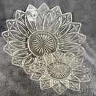 Vintage FEDERAL GLASS Clear Petal Pattern 10" Serving Bowl & 6.5” Plate