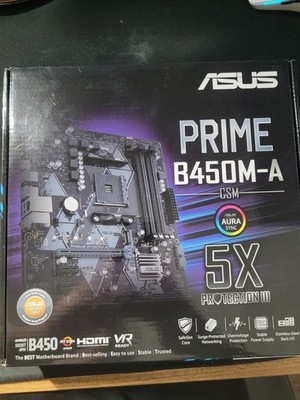 ASUS Prime B450M-A/CSM AM4 MicroATX DDR4 Motherboard w/ I/O Shield, Box