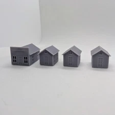 N Scale Cabin 3-Pack & Rural Post Office – Railroad Logging Diorama Buildings