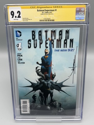 Batman Superman #1 DC Comics 2013 CGC 9.2 Signed by Jae Lee