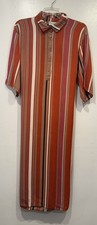 Dress Forum Striped Button Front Shirt Dress Womens Size Small Short Sleeve Boho