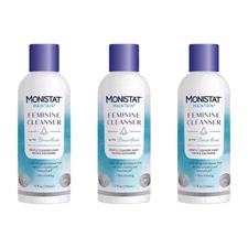 Lot of 3 MONISTAT Maintain Feminine Ph Balanced Cleanser Fragrance Free 10 fl oz