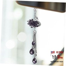 Bling Swan Car Hanging Ornament Cute Crystal Rhinestone Car Rear View Purple
