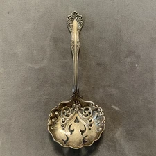 Vintage Ornate Florentine by Alvin Sterling Silver Nut Spoon