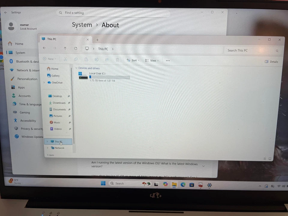 Nimo N156 Cargado casi como nuevo: 12º i5, SSD 2TB, 64GB RAM, instalación W11 limpia Foto 2 de 3