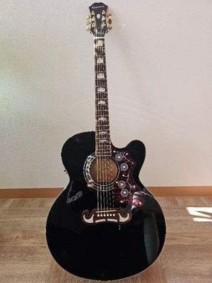 Acoustic Electric Guitar Epiphone EJ-200 Jumbo Black