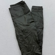 White House Black Market Runway Legging Olive Green Faux Leather Size 0
