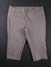 Riders Lee Pants Womens 18W Capri Indigo Stretch Khaki Mid Rise Back Welt Casual