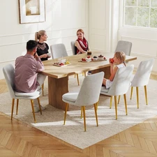 Dining Chairs Set of 2/4/6/8 Modern Upholstered Accent Chairs, Gold Legs