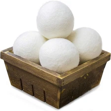 SnugPad XL Wool Dryer Balls, Natural Fabric Softener 100% 4 Count (Pack of 1) 