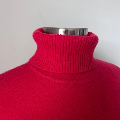 Suéter rojo vintage Ann Taylor para mujer pequeño de dos capas 100 % cachemir cuello alto - Imagen 3 de 15