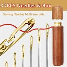 30pcs Sewing Needles Self-threading Stainless Steel Blind Stitch Hand Needles
