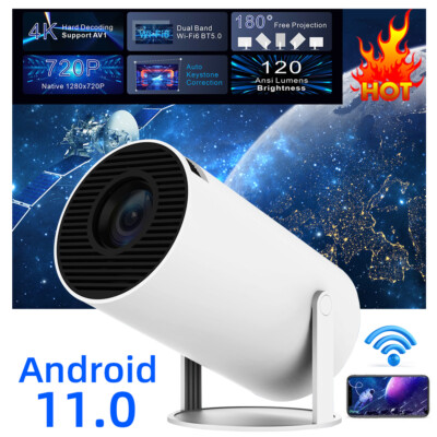4K Mini Projector 10000 Lumen LED 1080P WiFi Bluetooth UHD Portable Home Theater