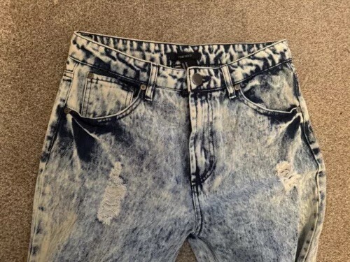 Vintage Forever 21 Women's High Rise Acid Washed Distressed Jeans