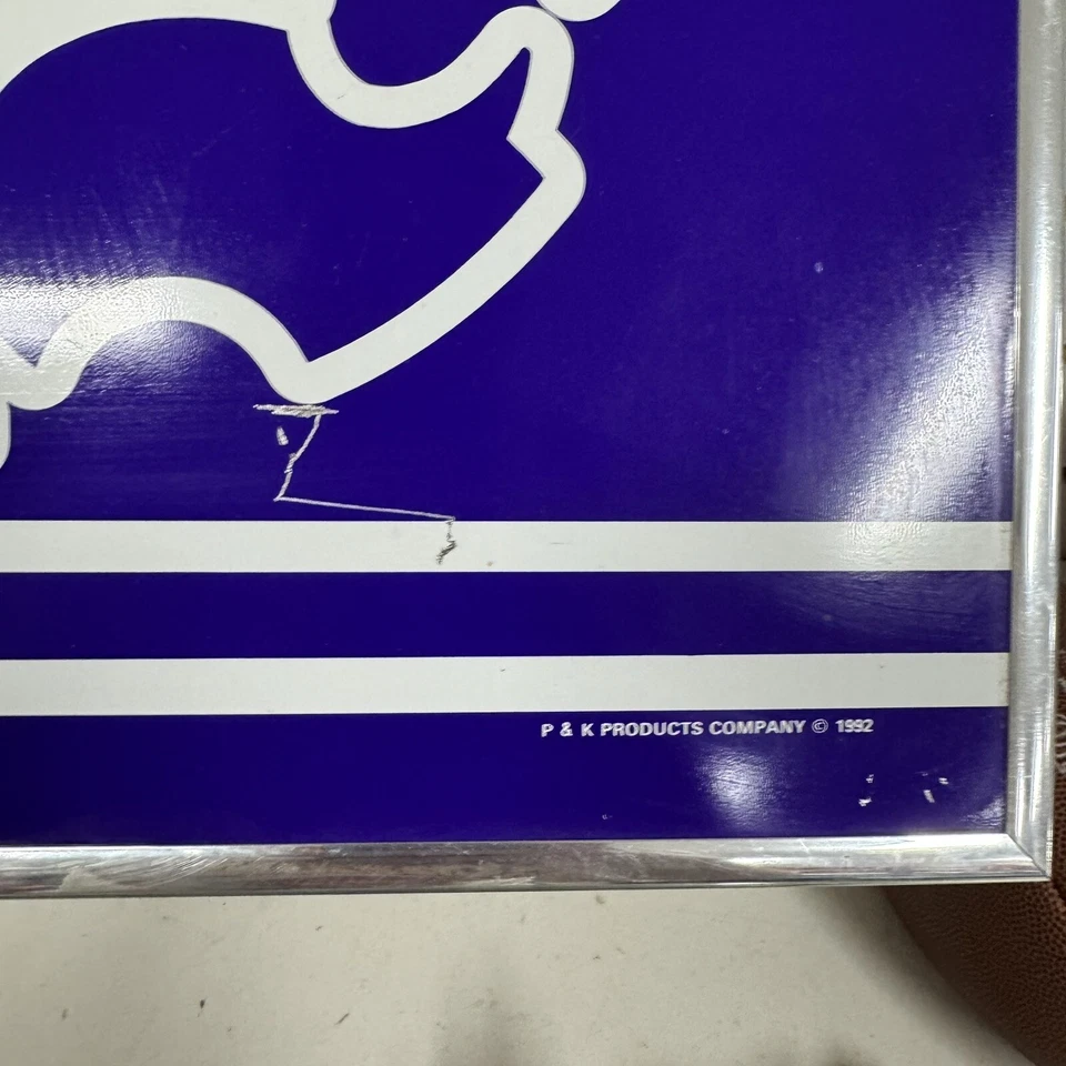 VTG FRAMED Purple White Kansas State Wildcats KSU Print Hanging 1992 P&K Product - Image 2 of 4