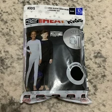 32 Degrees Heat Kids Long Sleeve Crew Neck & Legging Set Black Large 2 Piece Set