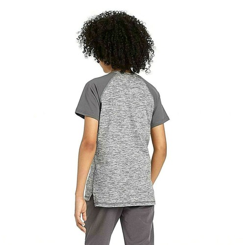 All In Motion Boys Short Sleeve Soft Stretch T-Shirt - Light Gray XS - NEW - Picture 3 of 5