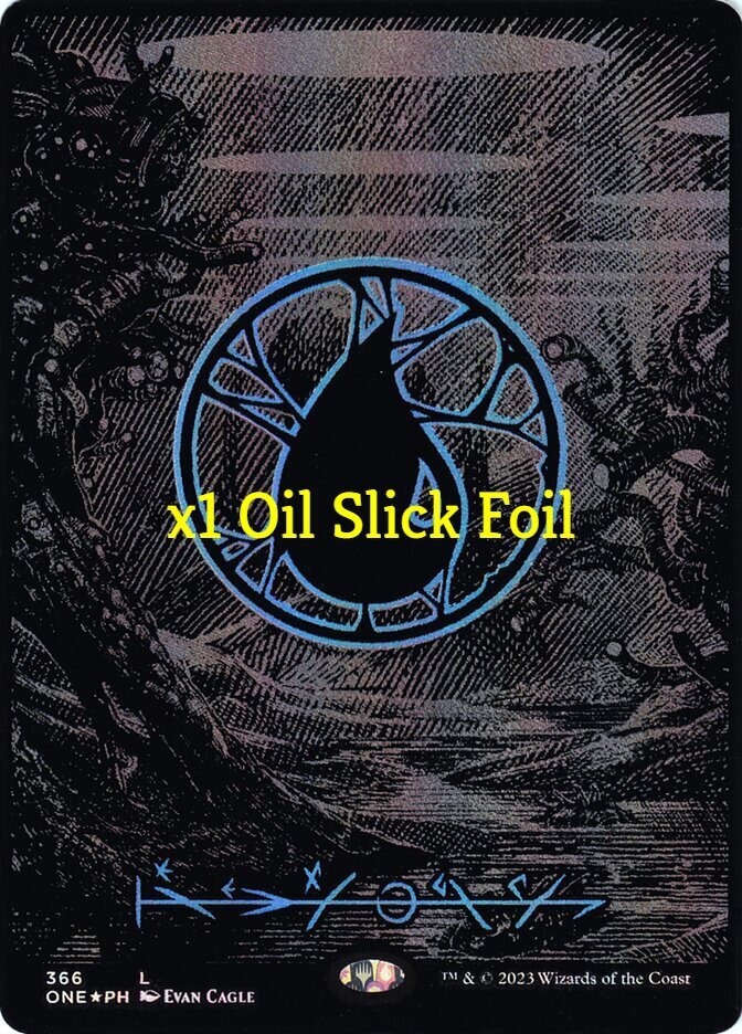 MTG Oil Slick Raised Foil Phyrexia: All Will Be One ONE Basic Lands ...