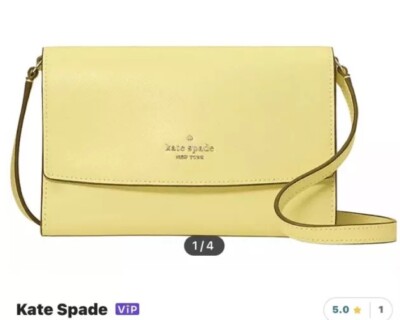 Kate Spade Perry Saffiano Leather Yuzu Jam Wallet Crossbody Bag K8709