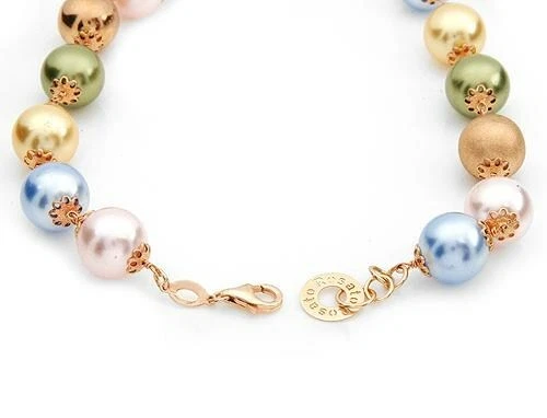 ROSATO 9K SOLID ROSE GOLD PASTEL FAUX PEARLS NECKLACE - Image 3 of 3