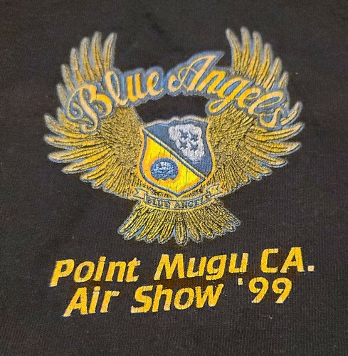 VTG 90s 1999 Blue Angels Point Mugu CA California Air Show Jets Aviation Adult L