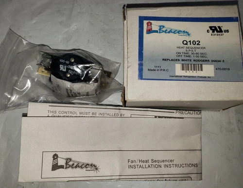Beacon Q102 replaces White Rodgers 24A34-2 Electric Heat Sequencer 