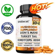 10in1 Mushroom Supplement-Cordyceps,Hericium, Reishi, Healthy Vitality and Focus