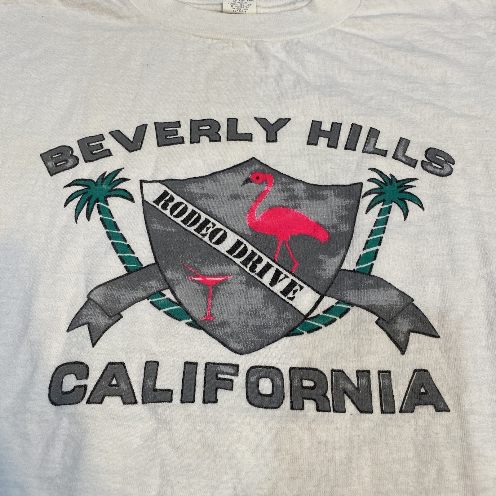 1980s Beverly Hills Rodeo Drive T-Shirt Size L Single Stitch California Vintage