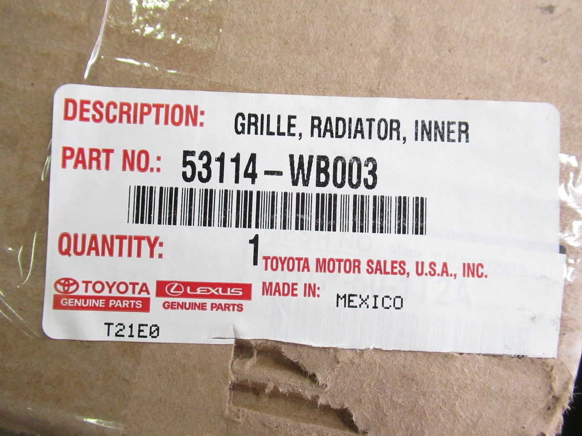 Genuine OEM Toyota Scion 53114-WB003 Front Inner Radiator Grille