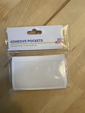 Adhesive Mini Rectangle Clear Pockets 30 Count Target Bullseye 3.74 X 2.23 Inch