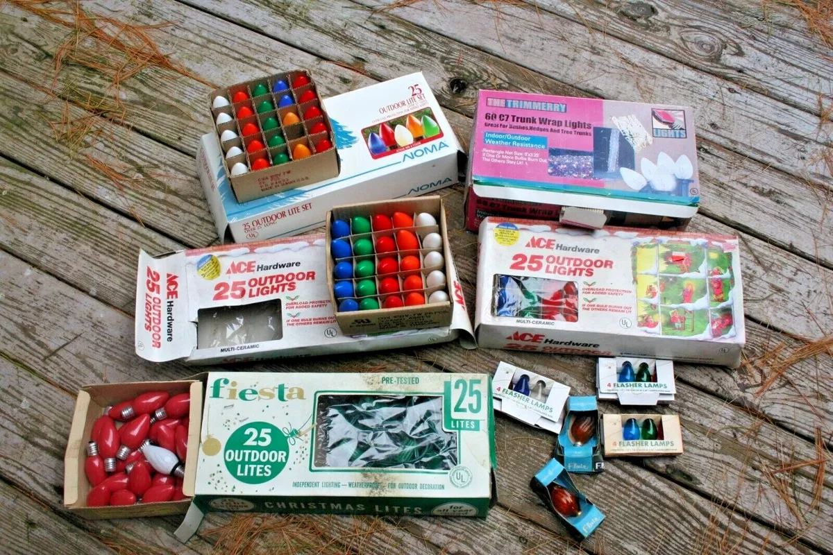 VTG CHRISTMAS String Lights Outdoor Lights Replacement Bulbs