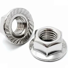 18-8 Stainless Steel Serrated Hex Flange Lock Nuts, 6-32 8-32 10-24 10-32 1/4-20