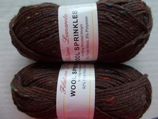 Filatura Lanarota Wool Sprinkles yarn, brown, Peru, lot of 2 (104 yds ea)
