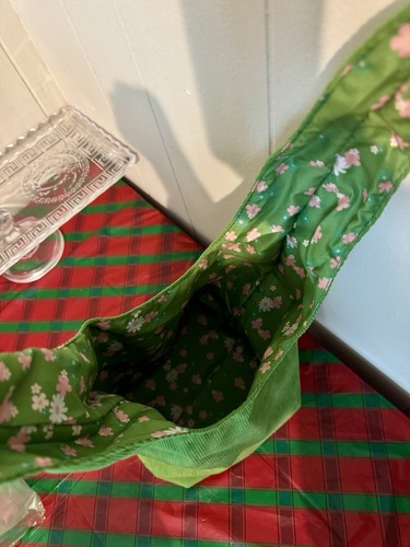 Marc Jacobs Daisy Wild Tie Top Pouch Green Corduroy Floral Liner Japanese Style - Picture 6 of 6